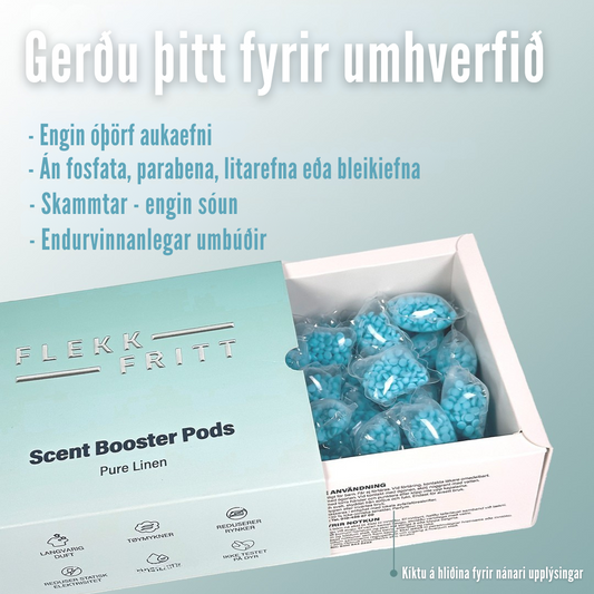 Nærmynd af hvítum Pure Linen pod