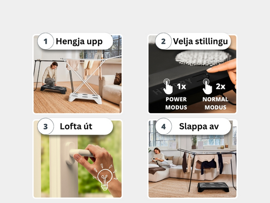 HEYDRY tæki fest undir grind með þvotti