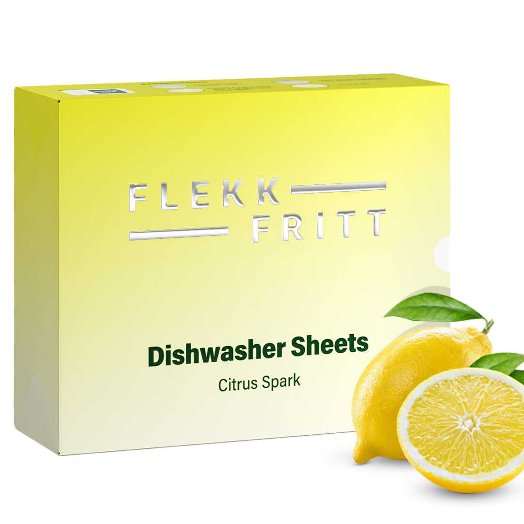 Citrus Spark uppþvottablöð með mildri sítrusilm og þurrum frágangi