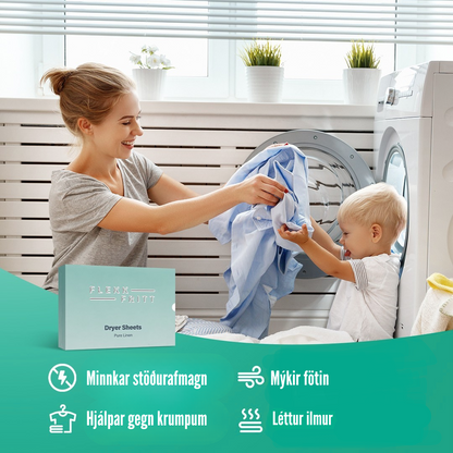 Flekkfritt Þurrkaraarkir Pure Linen 40 stk