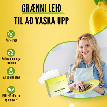 Flekkfritt Uppvaskarkir Citrus Spark 50stk <100 þvottar