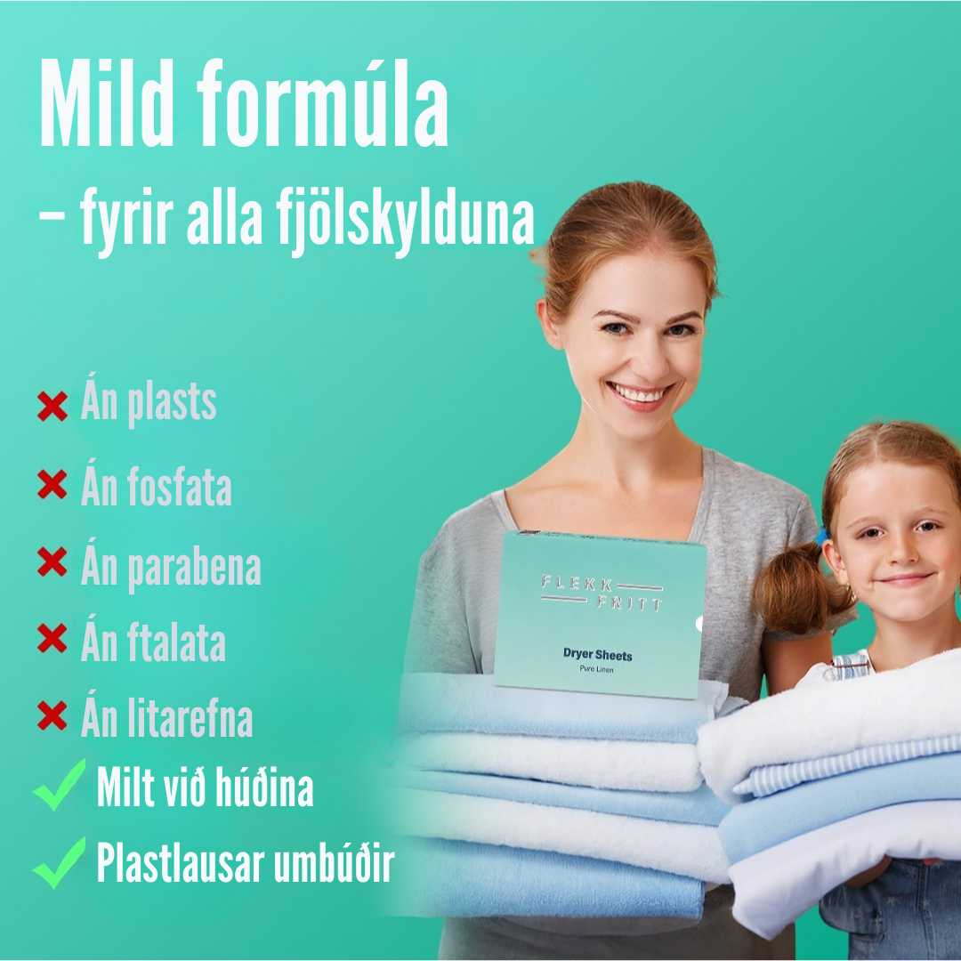 Flekkfritt Þurrkaraarkir Pure Linen 40 stk