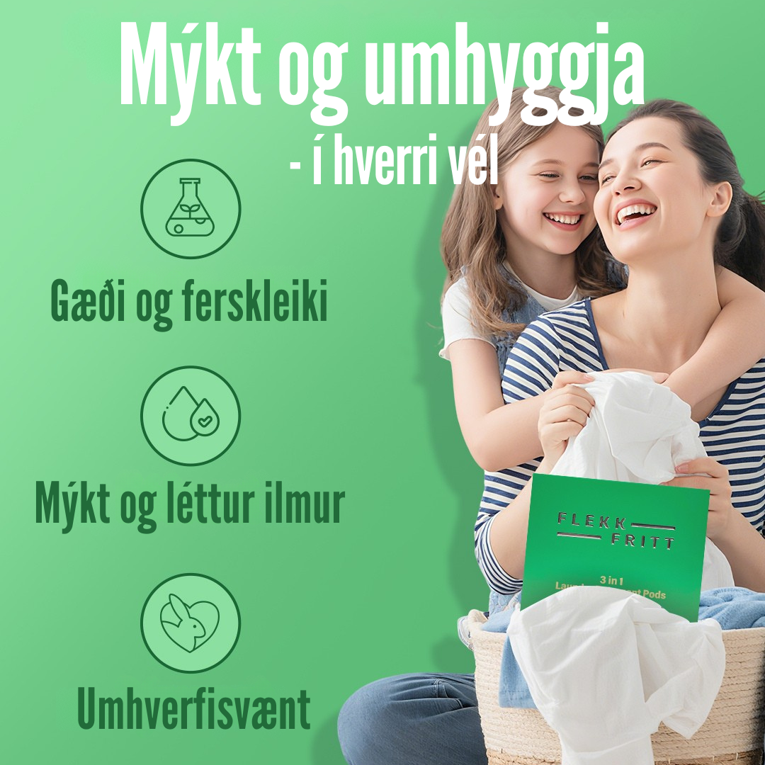 Flekkfritt 3 i 1 Þvottahylki  Triflora 40 stk
