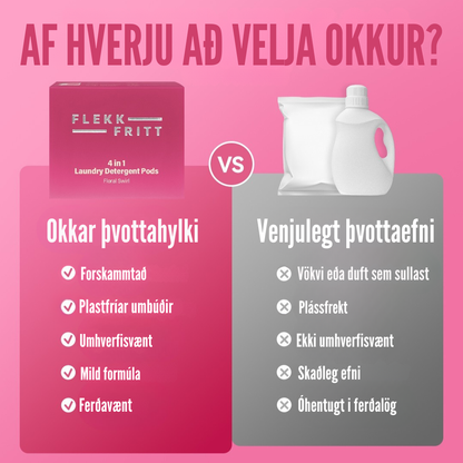 Flekkfritt 4 i 1 Þvottahylki  Floral Swirl 40 stk
