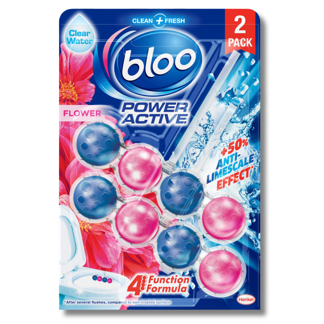 Bloo Power Active Toilet Rim Block Flower 2x50g