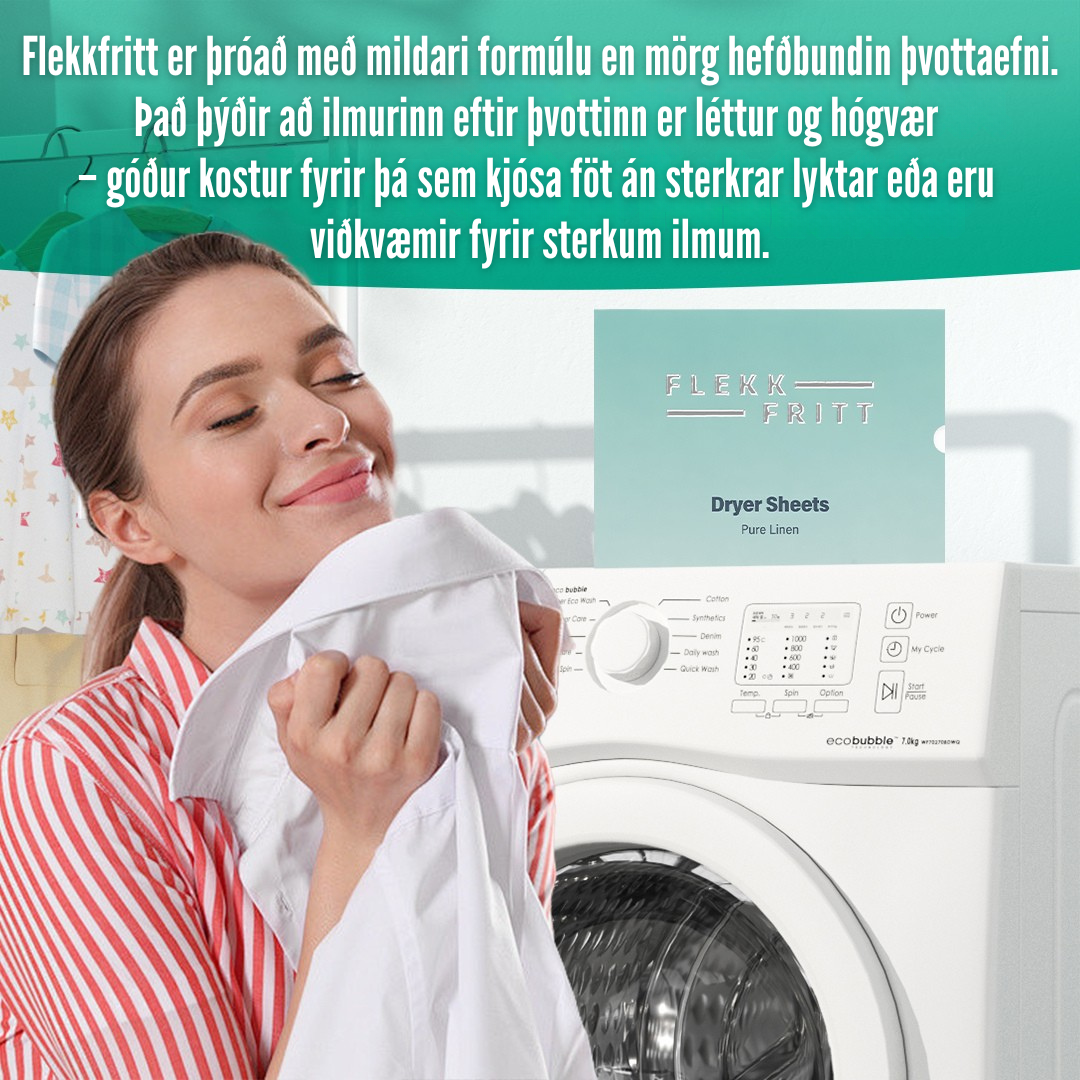 Flekkfritt Þurrkaraarkir Pure Linen 40 stk