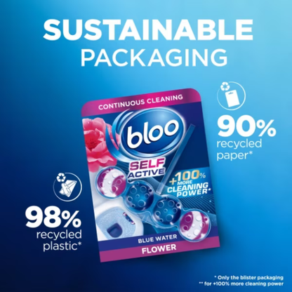 Bloo Colour Self Active Toilet Rim Block Flower 3x50g