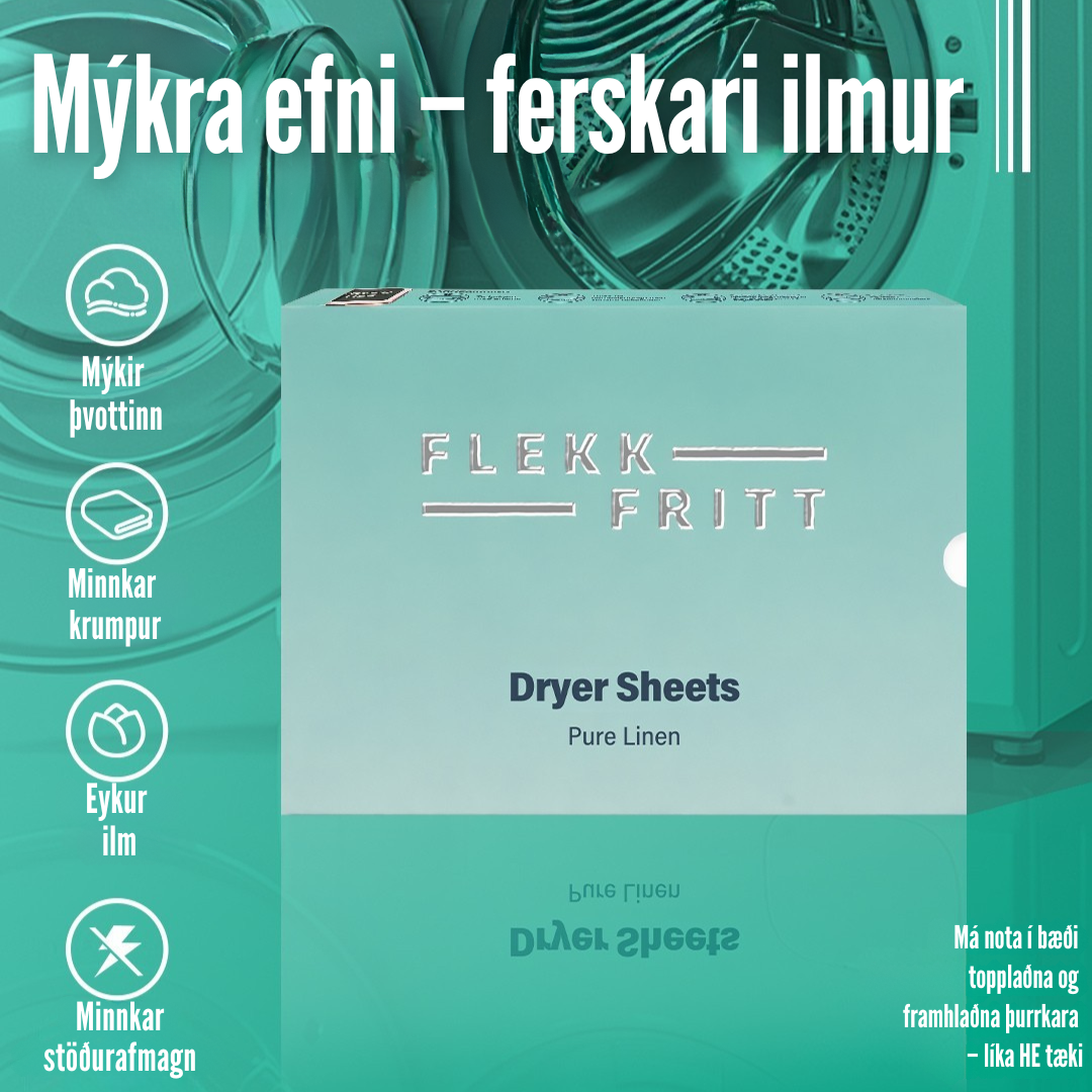 Flekkfritt Þurrkaraarkir Pure Linen 40 stk