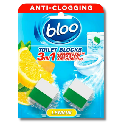 Bloo 3in1 Toilet Cistern Blocks Lemon 2x50g