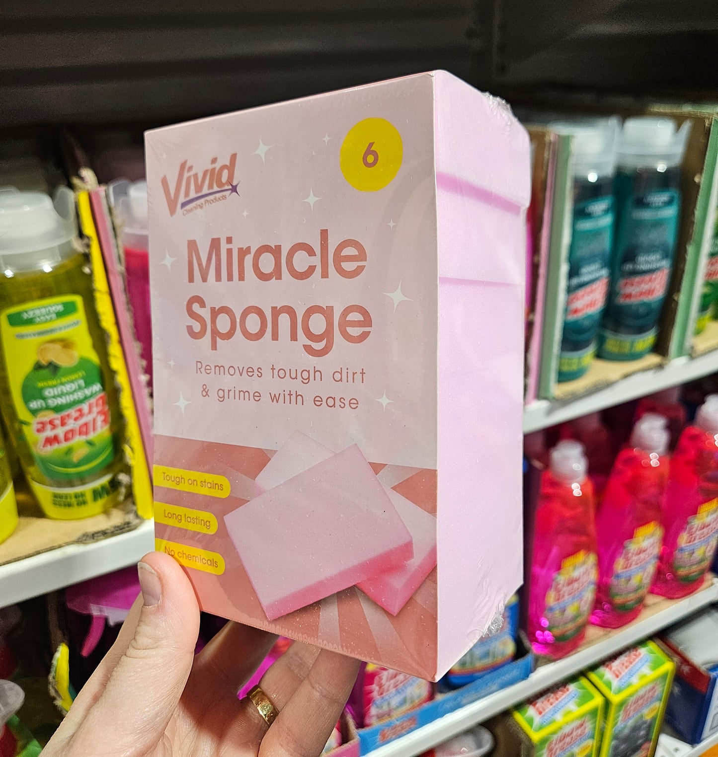 Vivid Pink Miracle Sponge 6pk