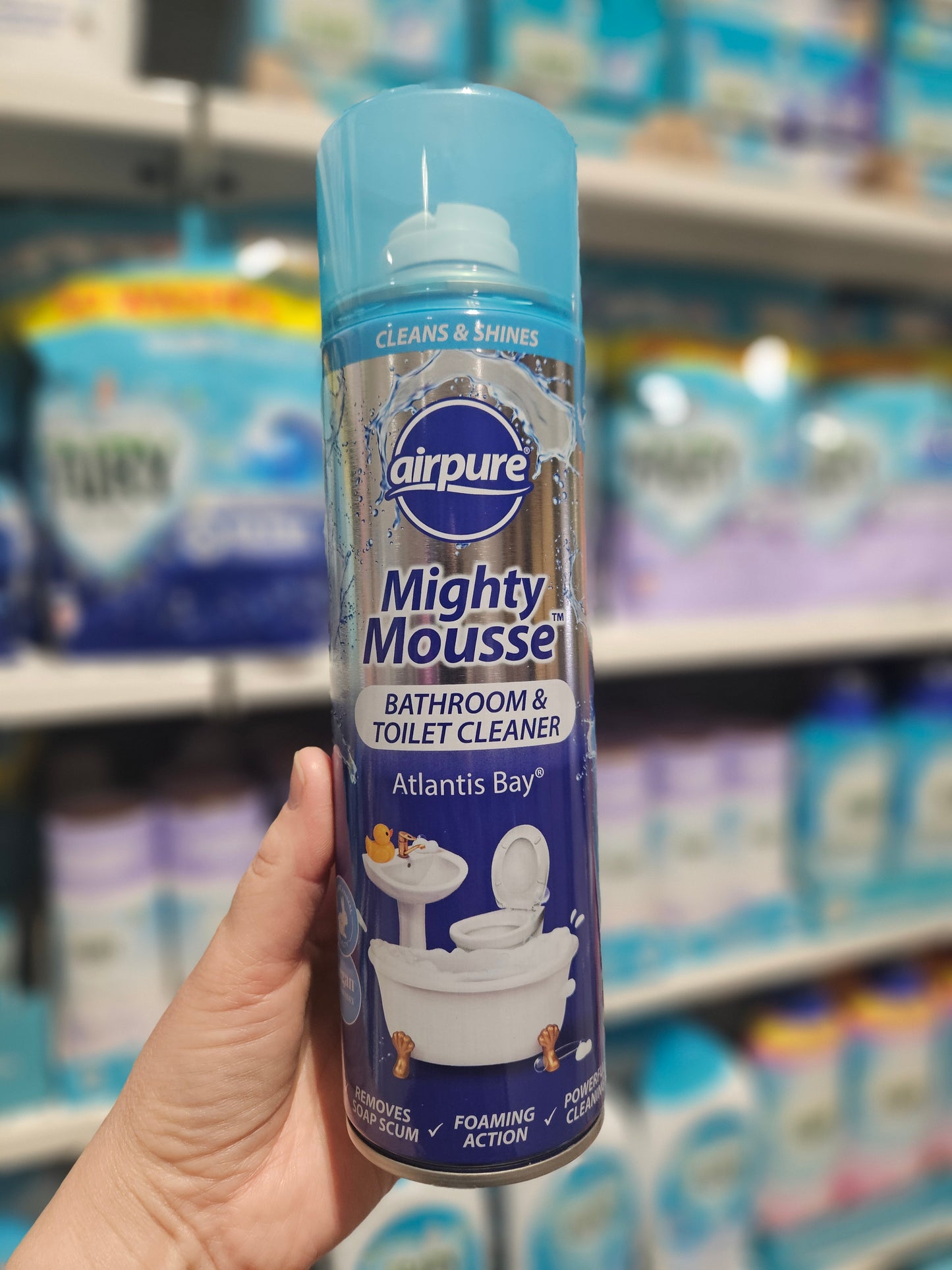 Airpure Mighty Mousse Bathroom & Toilet Cleaner Atlantis Bay 500ml