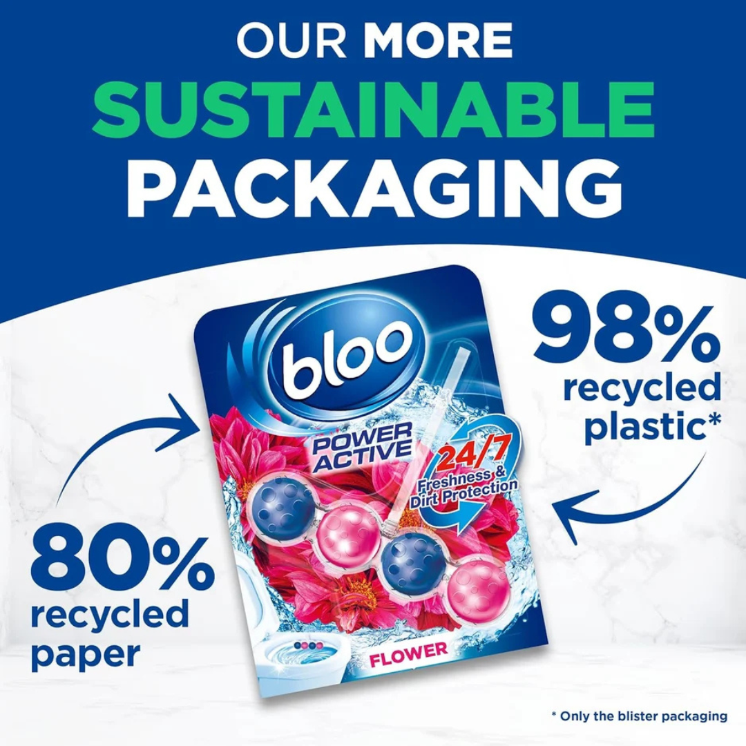 Bloo Power Active Toilet Rim Block Flower 2x50g