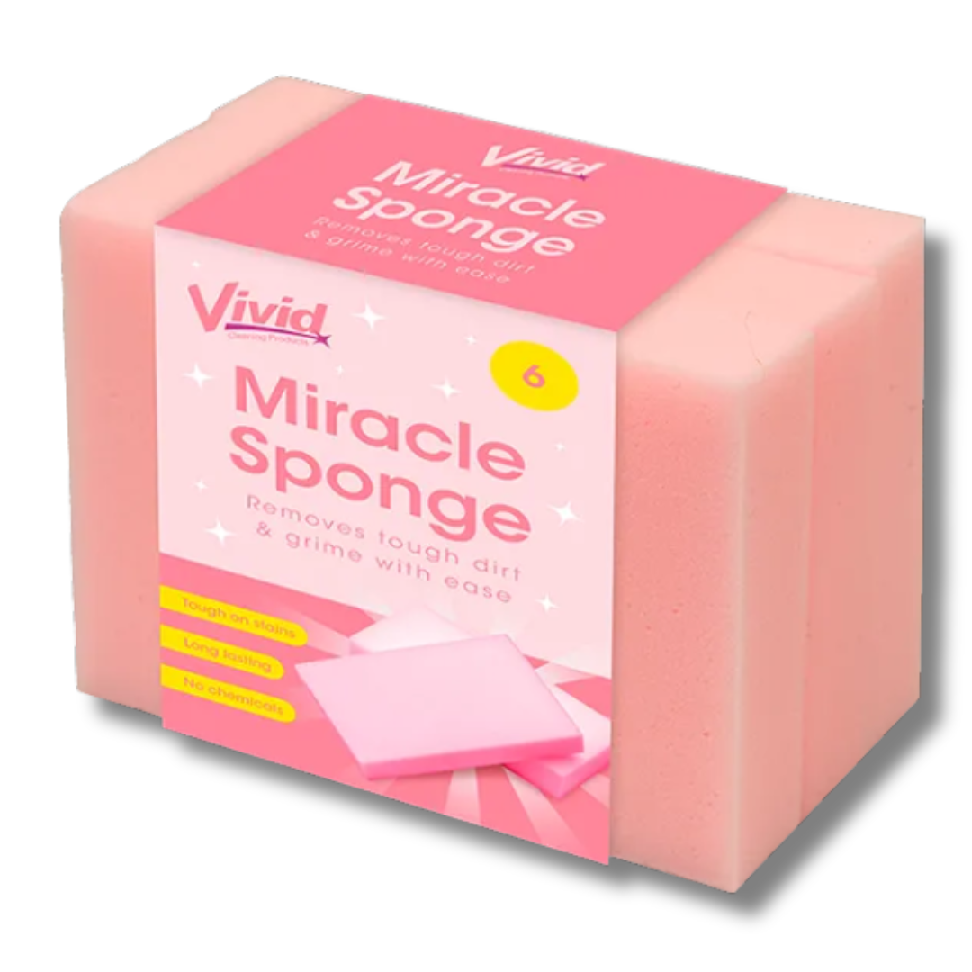 Vivid Pink Miracle Sponge 6pk