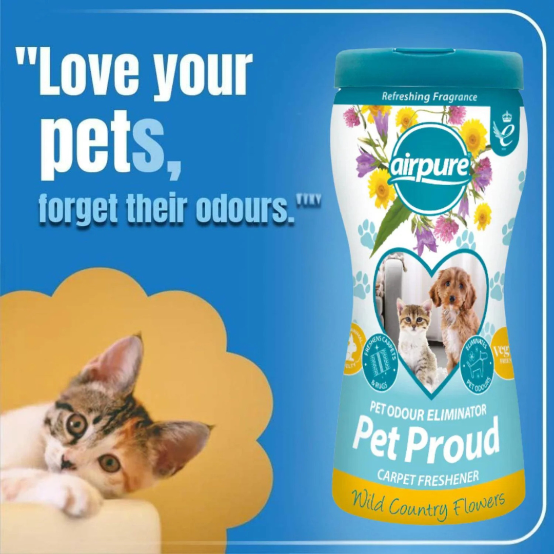 Airpure Petproud Carpet Freshener Wild Country Flowers 500g