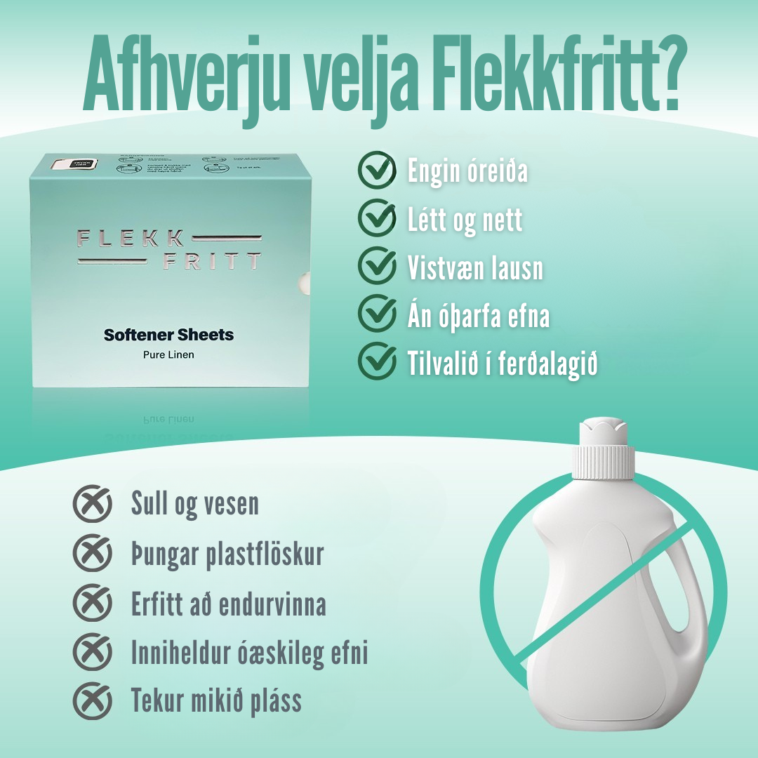 Flekkfritt Mýkingararkir Pure Linen 50stk <100 þvottar