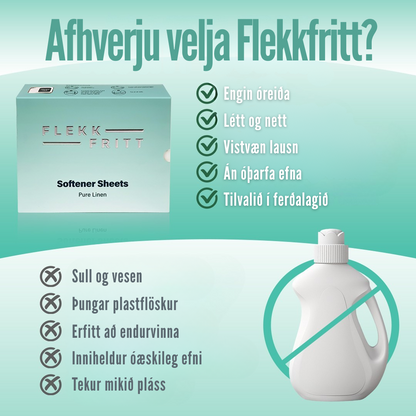 Flekkfritt Mýkingararkir Pure Linen 50stk <100 þvottar