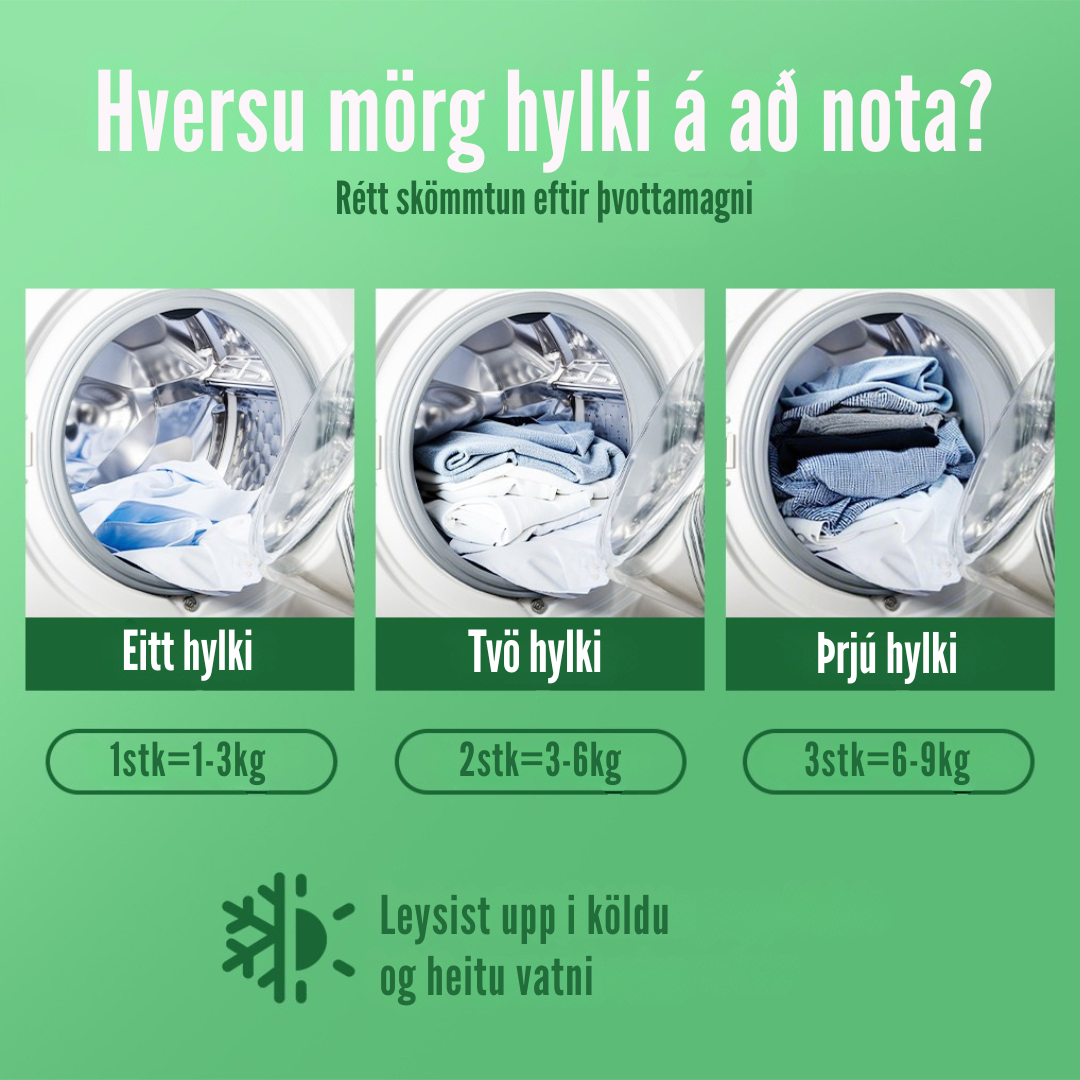 Flekkfritt 3 i 1 Þvottahylki  Triflora 40 stk