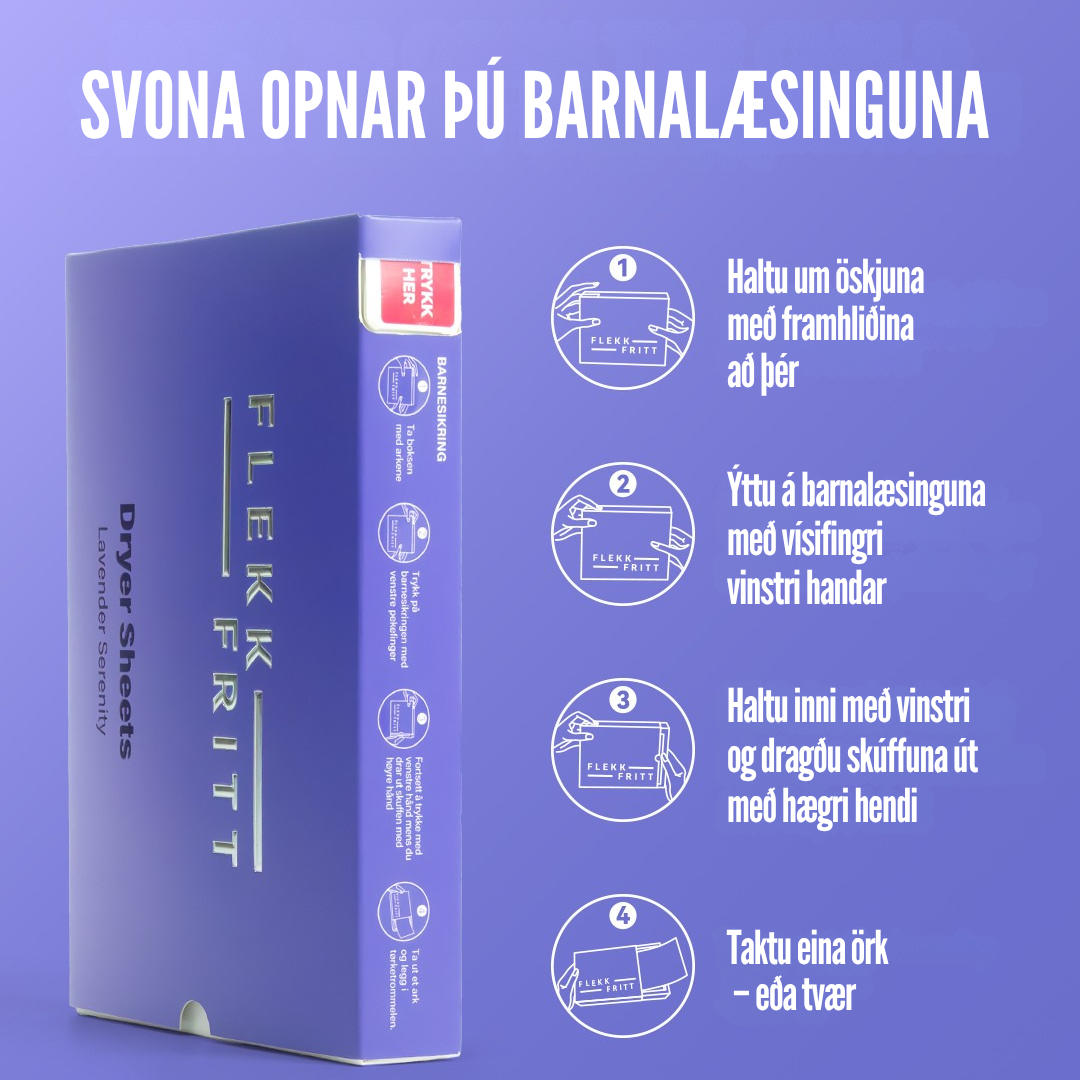 Flekkfritt Þurrkaraarkir Lavender Serenity 40 stk