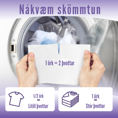 Flekkfritt Mýkingararkir Lavender Serenity 50stk <100 þvottar