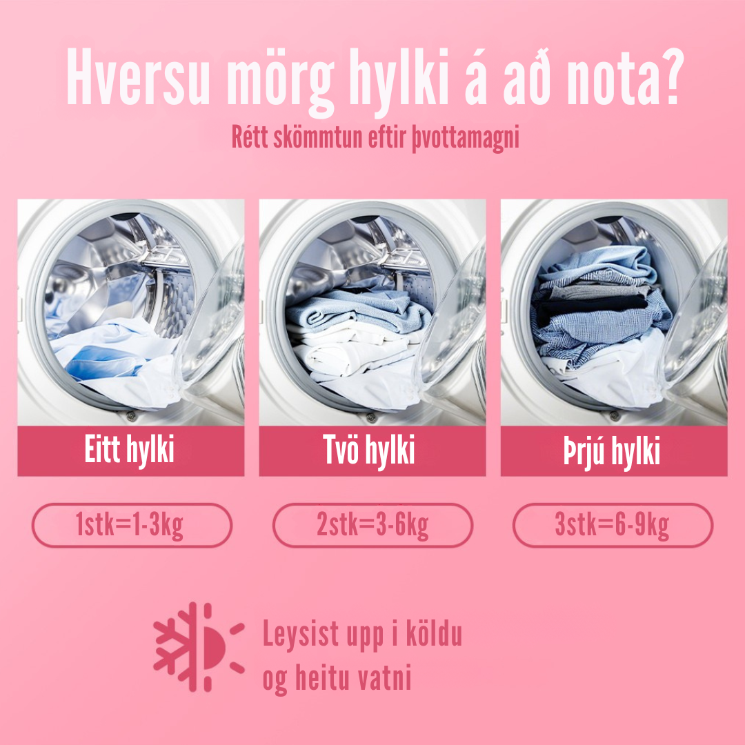 Flekkfritt 5 i 1 Þvottahylki  Petal Hearts 40 stk