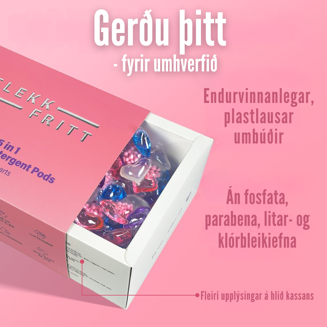 Flekkfritt 5 i 1 Þvottahylki  Petal Hearts 40 stk
