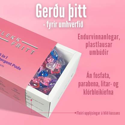 Flekkfritt 5 i 1 Þvottahylki  Petal Hearts 40 stk