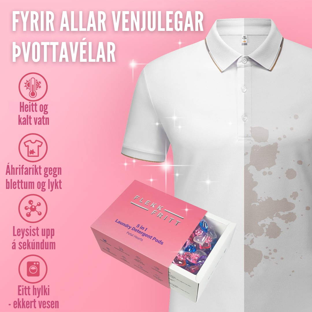 Flekkfritt 5 i 1 Þvottahylki  Petal Hearts 40 stk