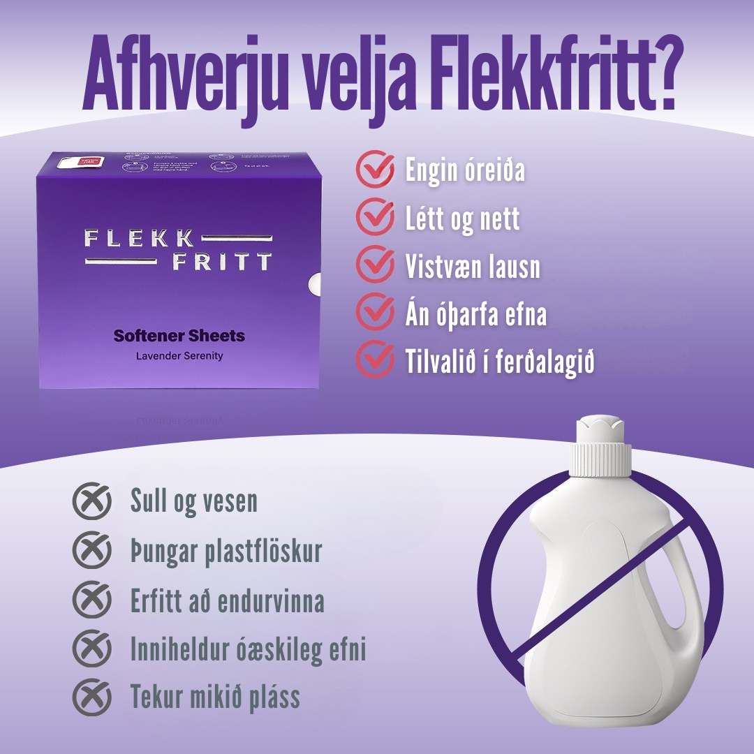 Flekkfritt Mýkingararkir Lavender Serenity 50stk <100 þvottar