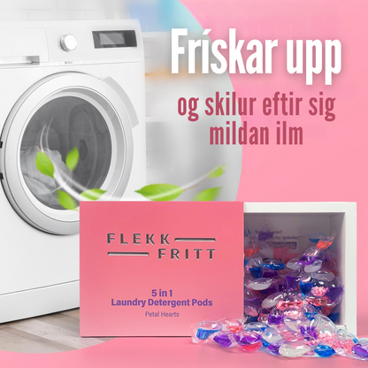 Flekkfritt 5 i 1 Þvottahylki  Petal Hearts 40 stk