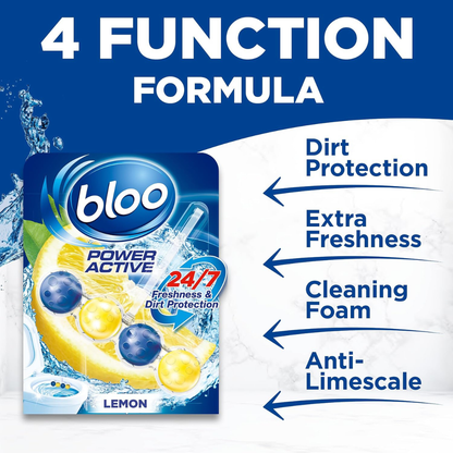 Bloo Power Active Toilet Rim Block Lemon 2x50g