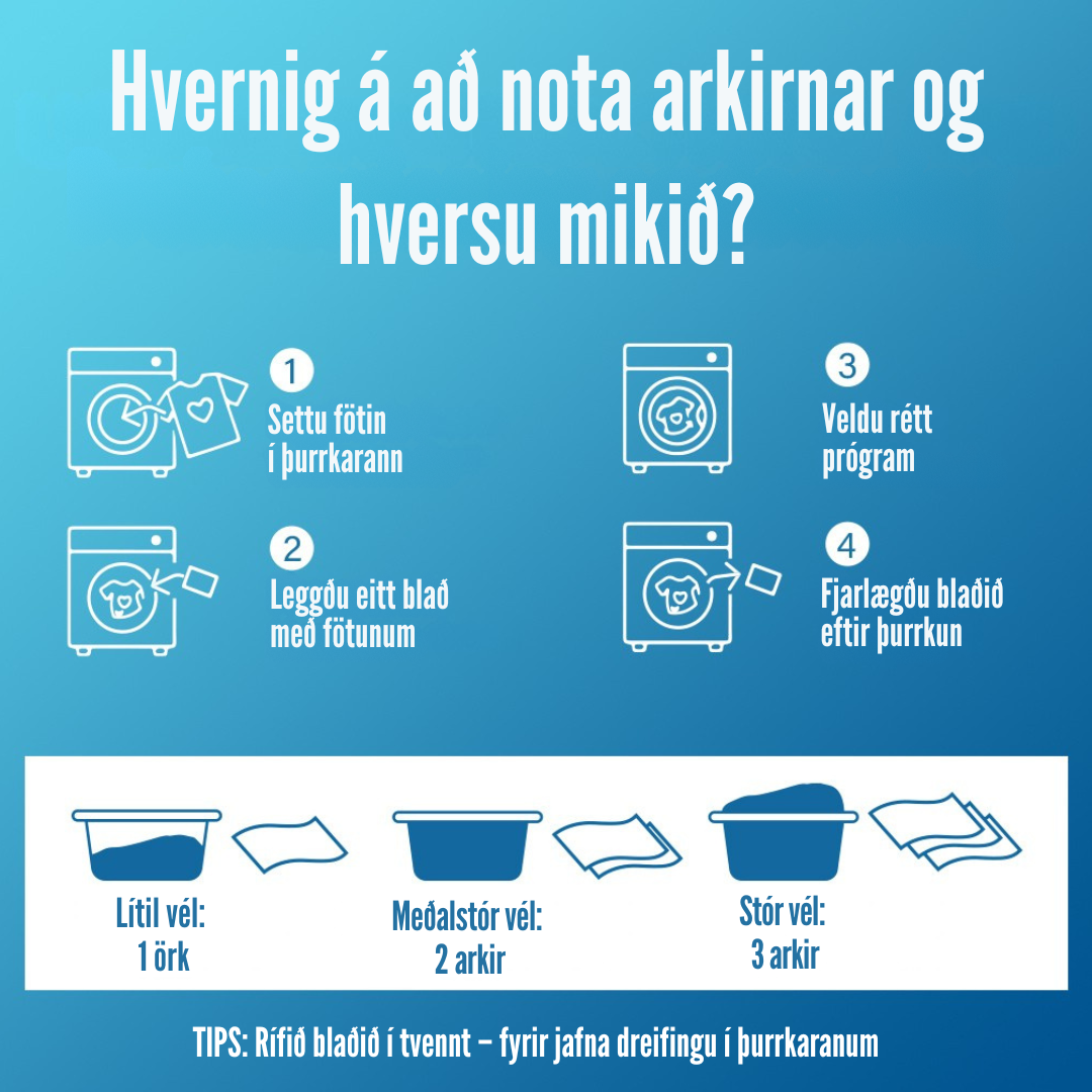 Flekkfritt Þurrkaraarkir Aqua Breeze 40 stk