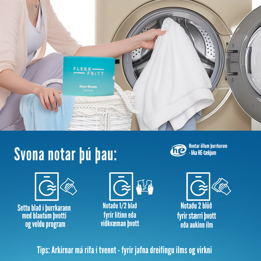 Flekkfritt Þurrkaraarkir Aqua Breeze 40 stk