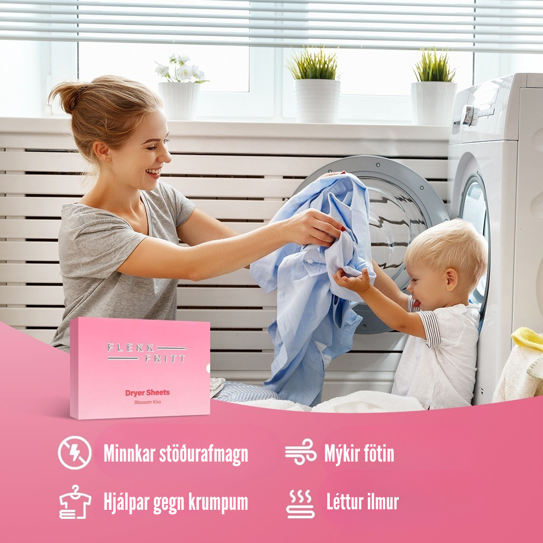 Flekkfritt Þurrkaraarkir Blossom Kiss 40 stk