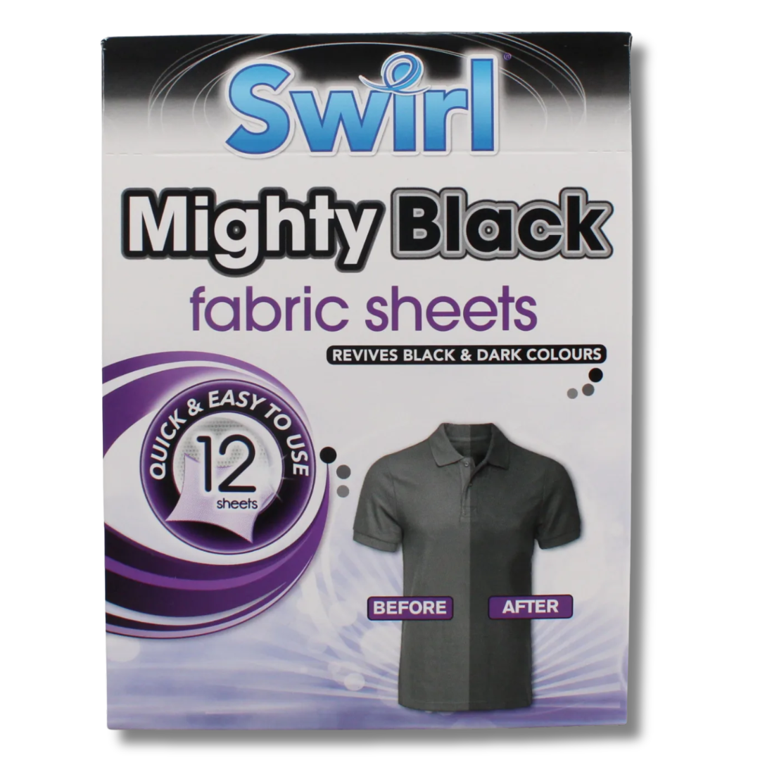 Swirl Mighty Black Fabric Sheets 12pk