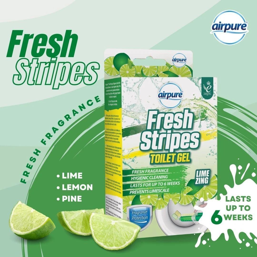 Airpure Fresh Stipes Toilet Gel Lime Zing 45ml
