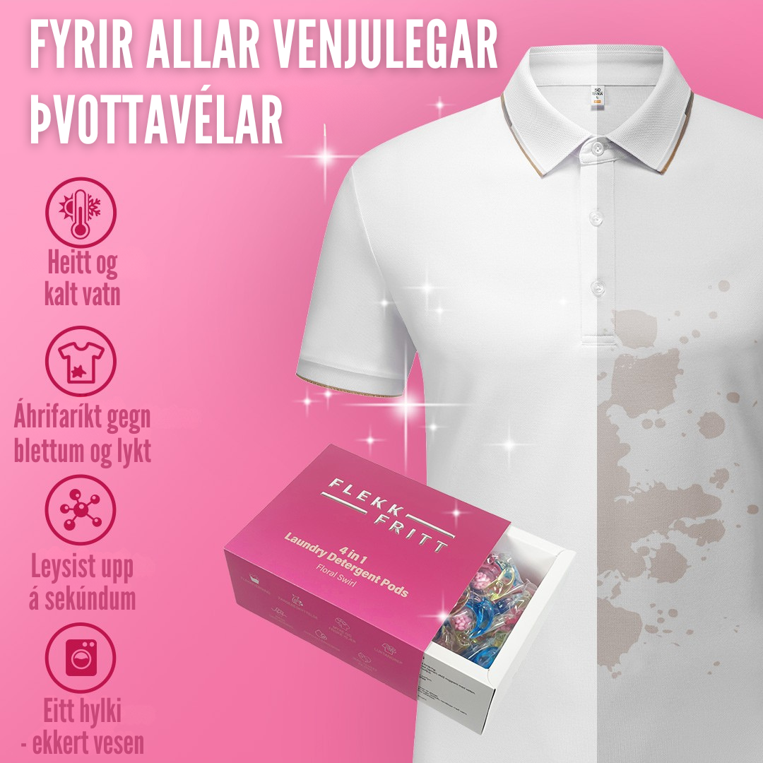 Flekkfritt 4 i 1 Þvottahylki  Floral Swirl 40 stk