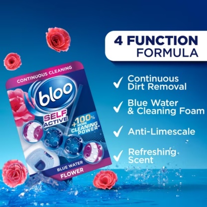 Bloo Colour Self Active Toilet Rim Block Flower 3x50g