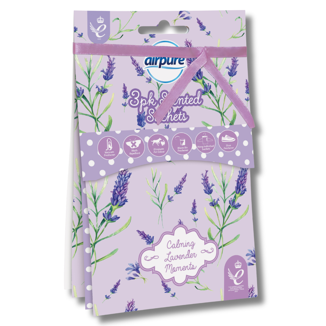 Airpure Scented Sachets Calming Lavender Moments 3pk