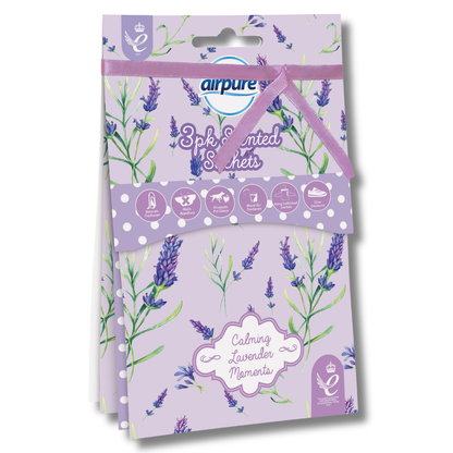 Airpure Scented Sachets Calming Lavender Moments 3pk