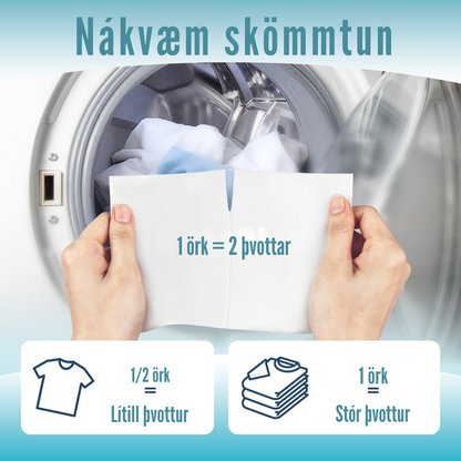 Flekkfritt Mýkingararkir Aqua Breeze 50stk <100 þvottar