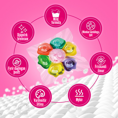 Flekkfritt 7 i 1 Þvottahylki  Floral Spectrum 40 stk