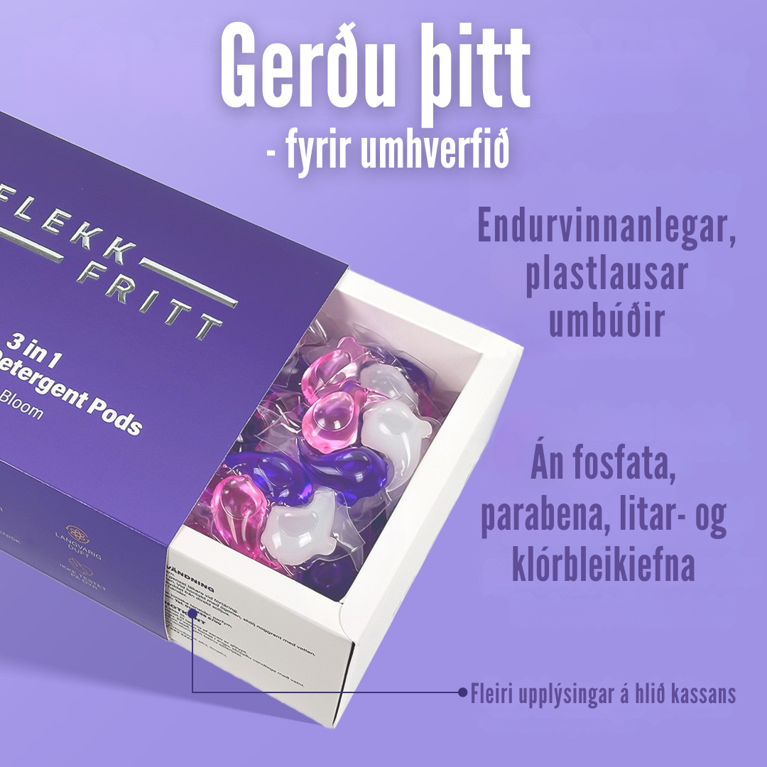 Flekkfritt 3 i 1 Þvottahylki Triple Bloom 40 stk