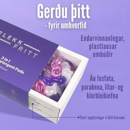 Flekkfritt 3 i 1 Þvottahylki Triple Bloom 40 stk