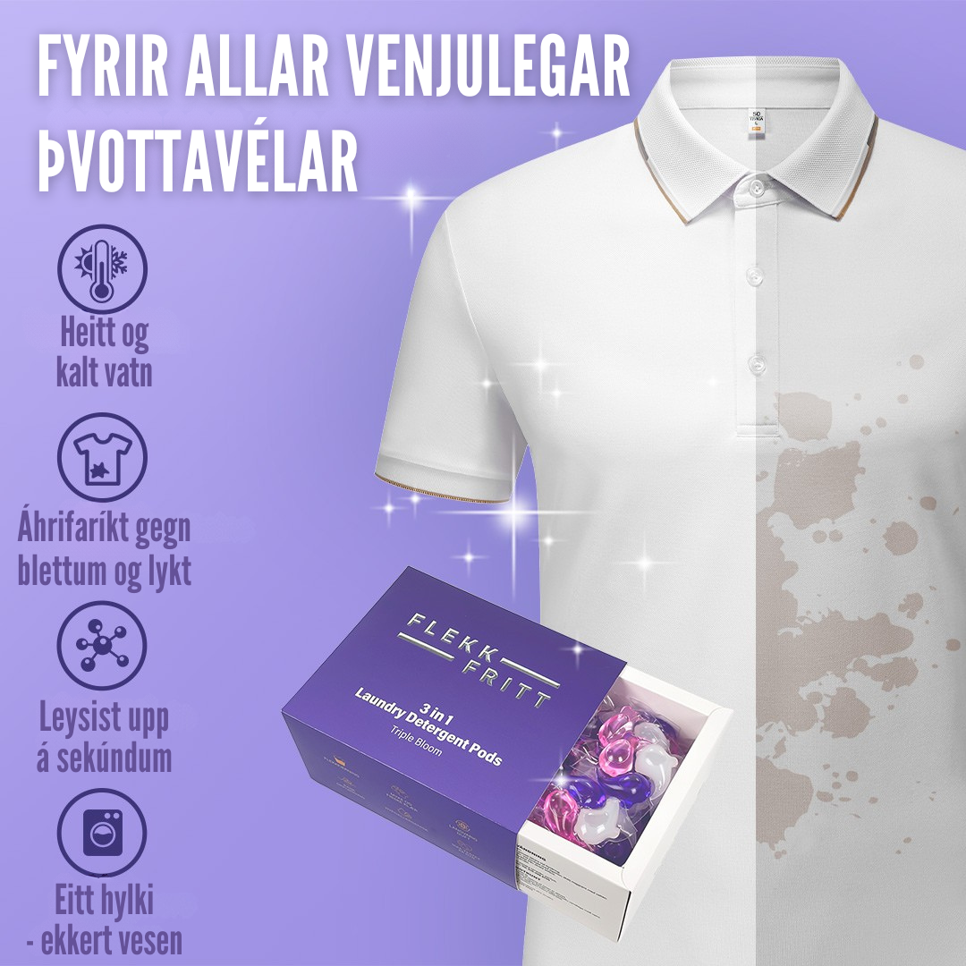 Flekkfritt 3 i 1 Þvottahylki Triple Bloom 40 stk