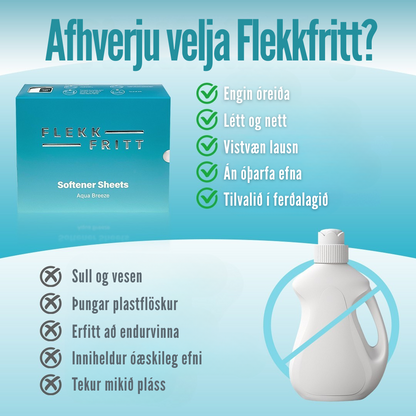 Flekkfritt Mýkingararkir Aqua Breeze 50stk <100 þvottar