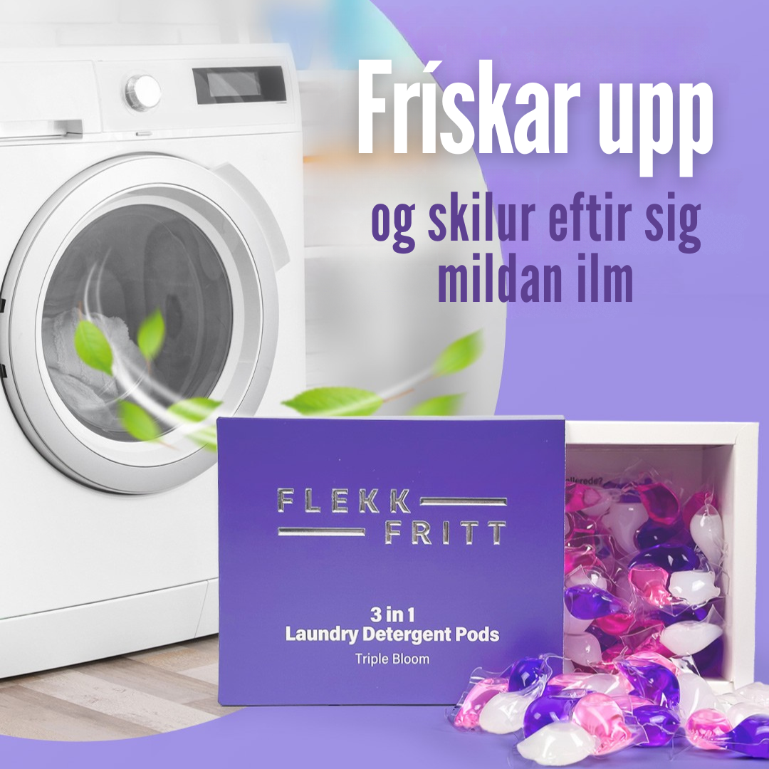 Flekkfritt 3 i 1 Þvottahylki Triple Bloom 40 stk