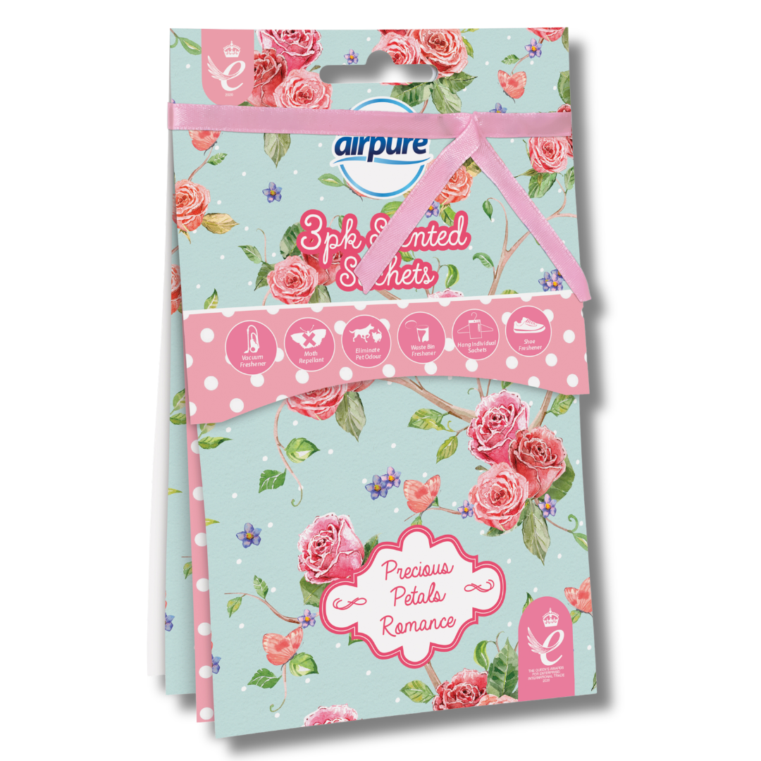 Airpure Scented Sachets Precious Petals Romance 3pk