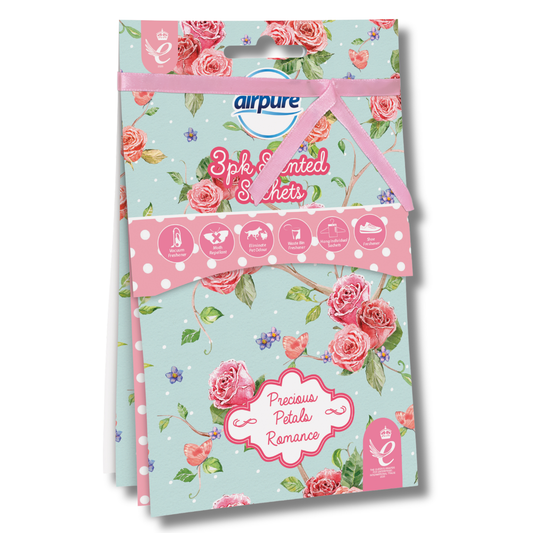 Airpure Scented Sachets Precious Petals Romance 3pk