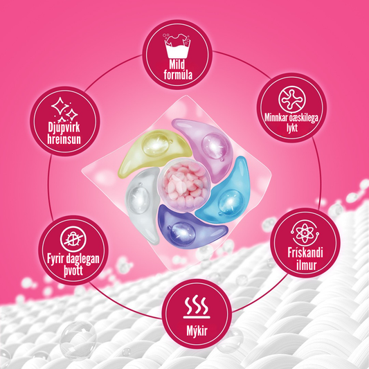 Flekkfritt 6 i 1 Þvottahylki Orchid Breeze 40 stk