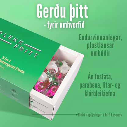 Flekkfritt 3 i 1 Þvottahylki  Triflora 40 stk